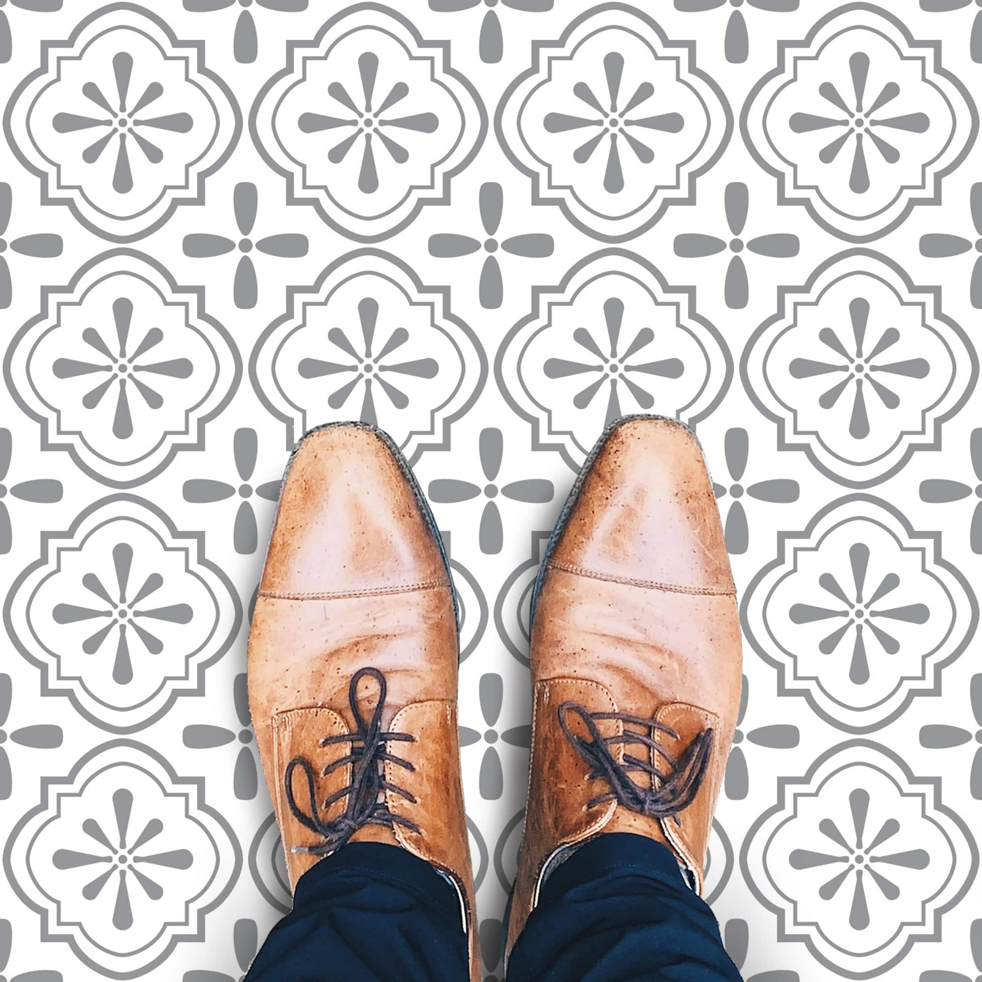 RoomMates Cosmos Gray Peel & Stick Floor Tile